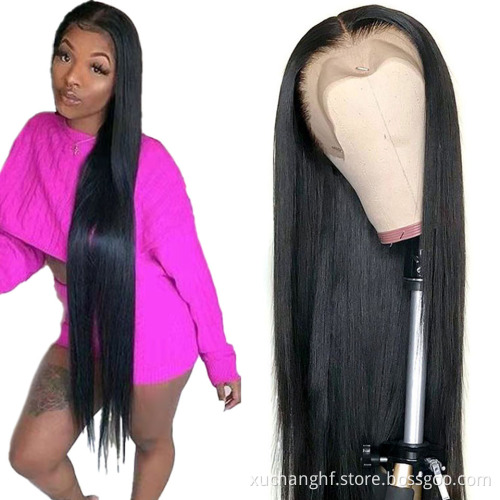 Transparent 28 30 32 inch HD lace front human hair wigs,cuticle aligned long inch straight 360 Lace Front Wig Vendors